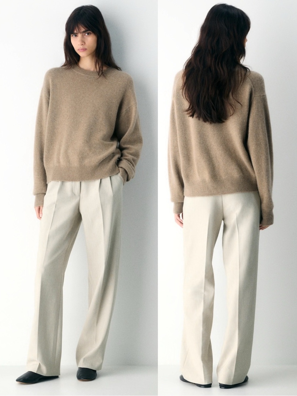 Aritzia | NWT Effortless Reessential Pants in Heather Matte Pearl 2